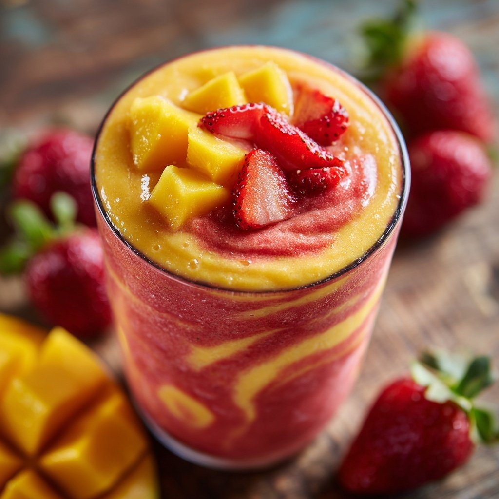 Mango Strawberry Bliss Smoothie