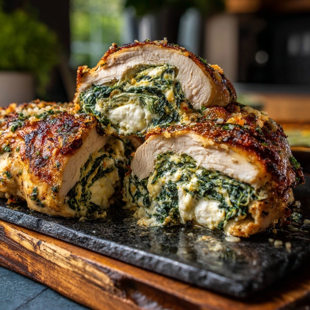 Spinach Feta Stuffed Chicken Breast